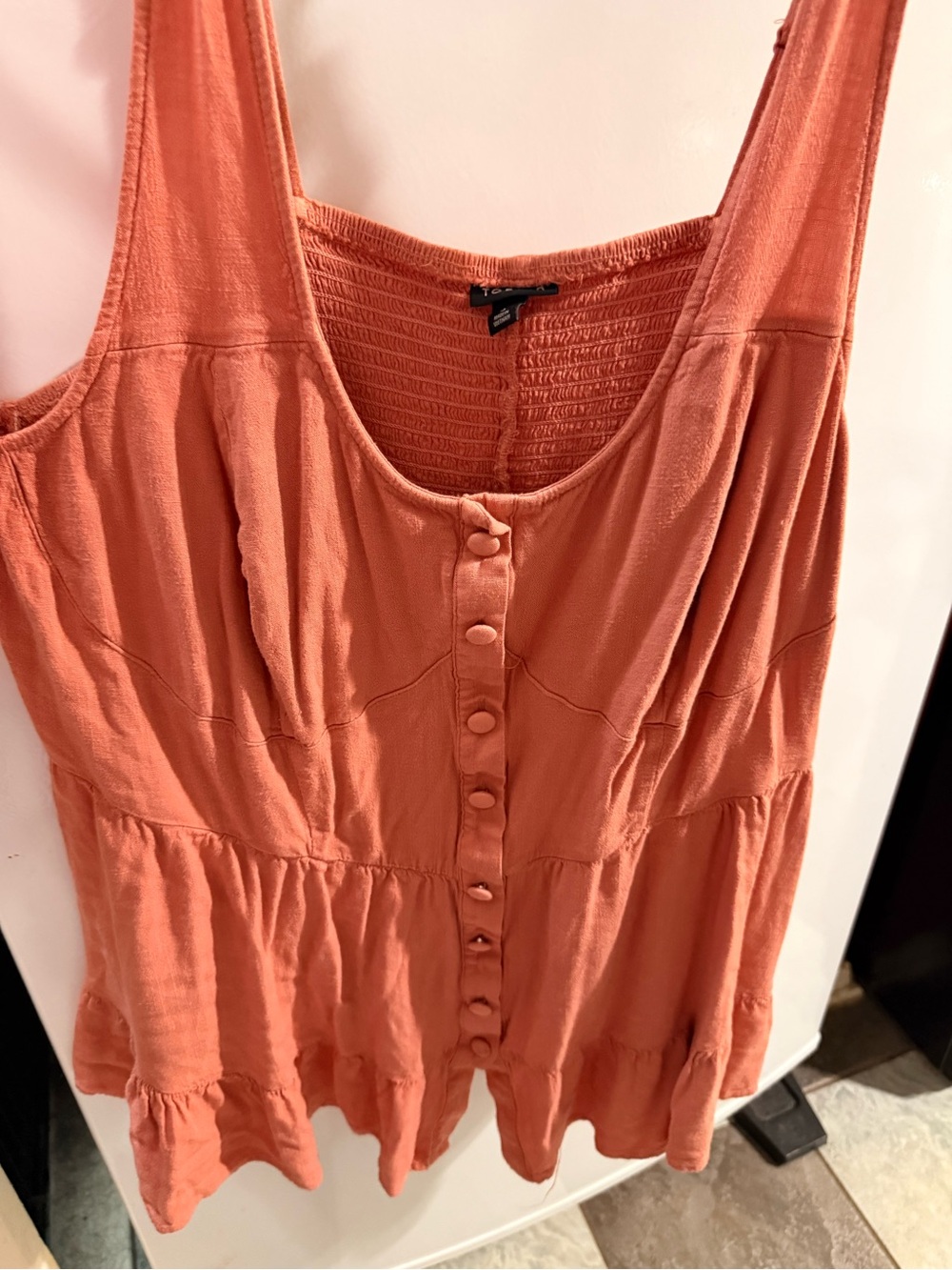 torrid Rust-Orange Button-Front Sleeveless Peplum Cami